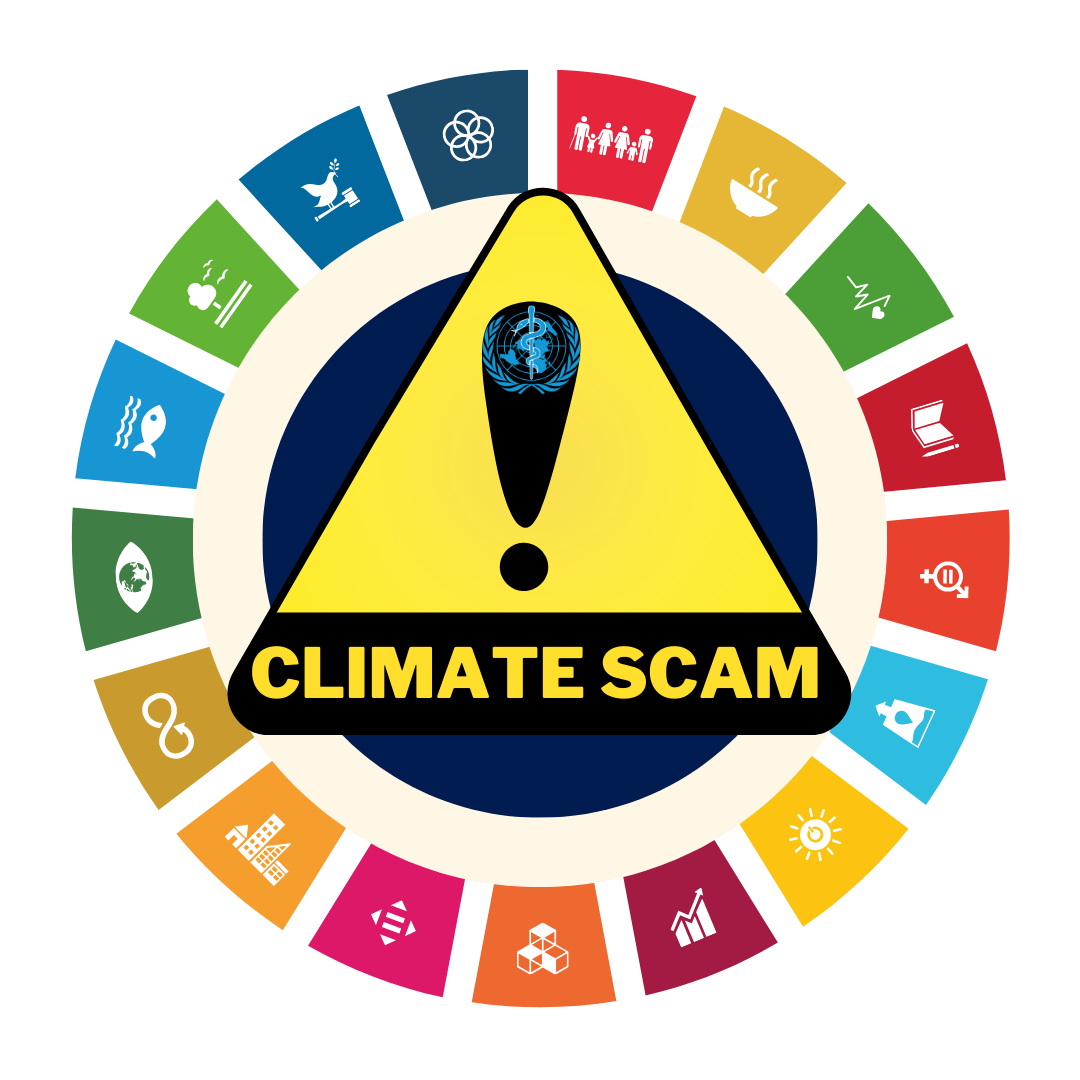 Climate scam logo trans back